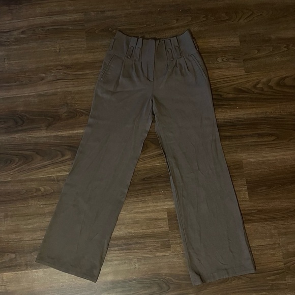 Patrizia Pepe Size 40 Pants Paperbag Pleated Straight Leg Trousers Italy - Picture 4 of 12